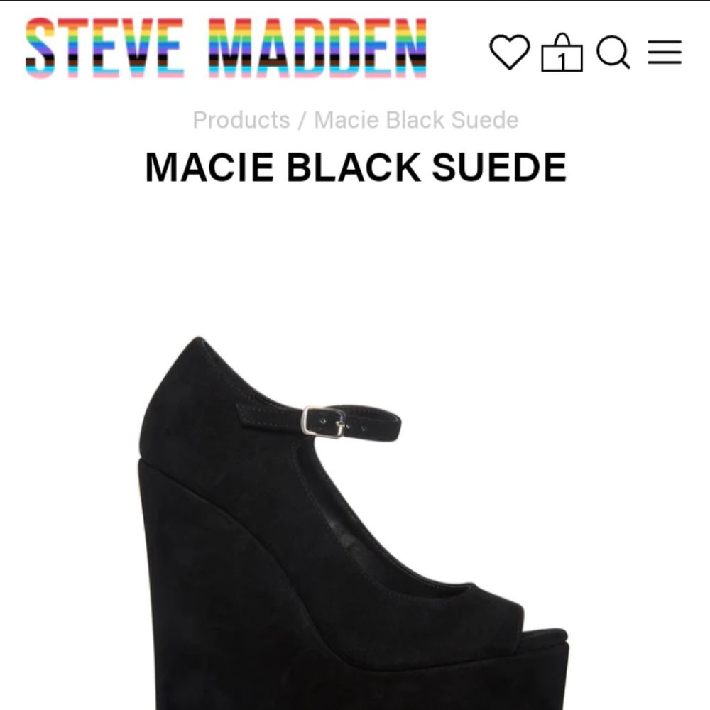 Macie Black Suede Wedge